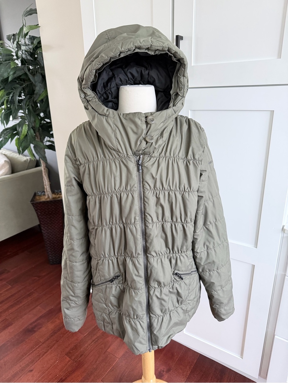 Columbia Sparks Lake Thermal Coil Puffer Jacket Womens XL Insulated Green Hooded